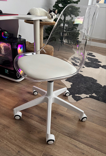 Компьютерное кресло Kolin с подушкой clear / white фото покупателя 470