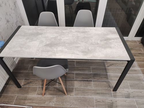 Стол Центавр 120(160)х70х75 файерстоун / черный матовый фото покупателя 30