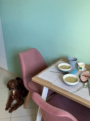 Стол Тринити Лофт 120 32 мм бетон / черный матовый фото покупателя 312