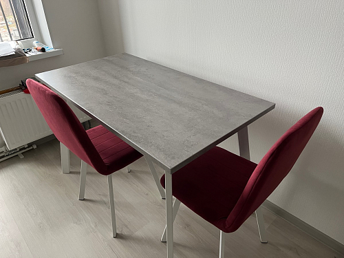 Стол Тринити Лофт 120 32 мм бетон / черный матовый фото покупателя 60