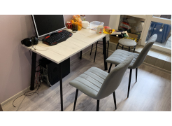 Стол Тринити Лофт 120 32 мм бетон / черный матовый фото покупателя 234