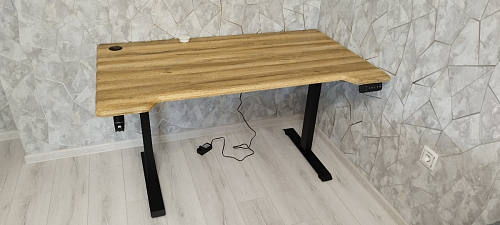 Компьютерный стол Маркос с механизмом подъема 120х75х75 орех кантри / белый фото покупателя 54
