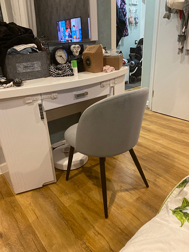 Стул на металлокаркасе Gabi 1 light blue / black / gold фото покупателя 178