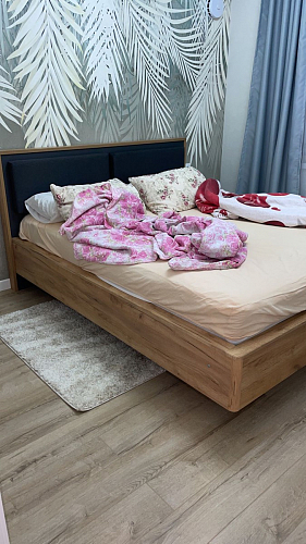 Двуспальная кровать Клауд 160х200 парящая дуб крафт золотой / антрацит фото покупателя 159