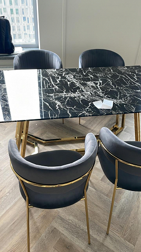 Стул на металлокаркасе Kamelia темно-серый / золотой фото покупателя 34