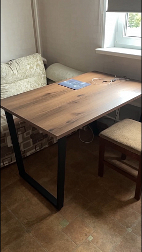 Деревянный стол Лота Лофт 120х75 белый матовый / дуб крафт золотой фото покупателя 694