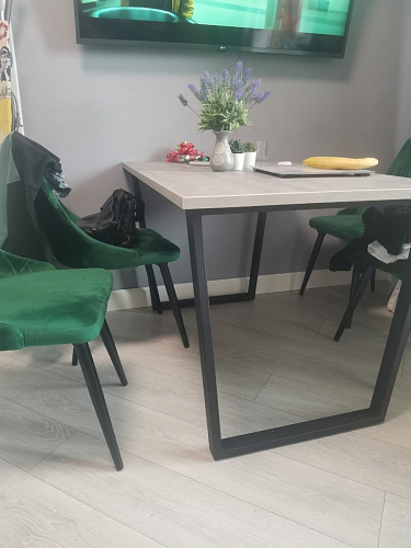 Стол Лота Лофт 140 25 мм черный матовый / бетон фото покупателя 157