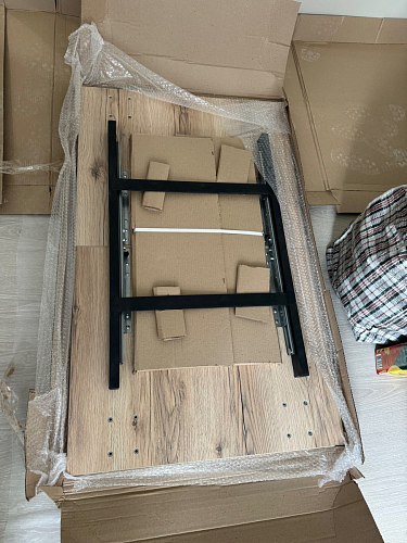 Деревянный стол Лота Лофт 140х80 черный матовый / бетон светлый фото покупателя 471