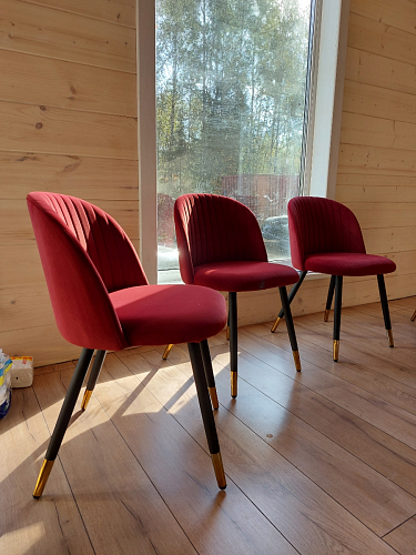 Стул на металлокаркасе Gabi 1 light purple / black / gold фото покупателя 152