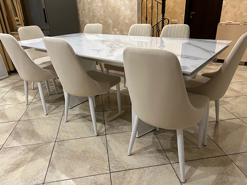 Керамический стол Монерон 200x100 brecha crema elegance / дуб монтана фото покупателя 5