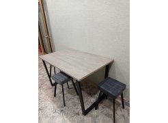 Деревянный стол Лота Лофт 120(160)х75 черный матовый / бетон светлый фото покупателя 908