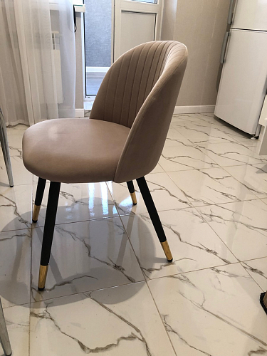 Стул на металлокаркасе Gabi dark beige / black / silver фото покупателя 715