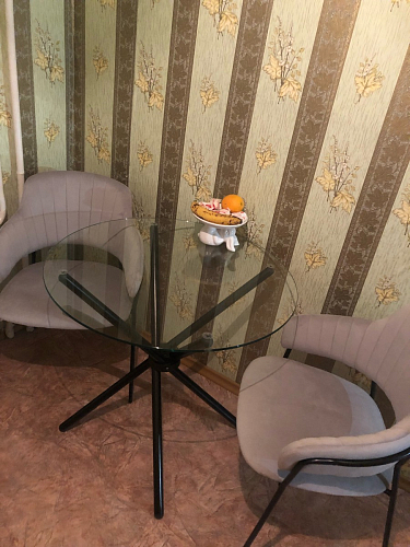 Стул на металлокаркасе Инклес дымчатый / черный глянец фото покупателя 5