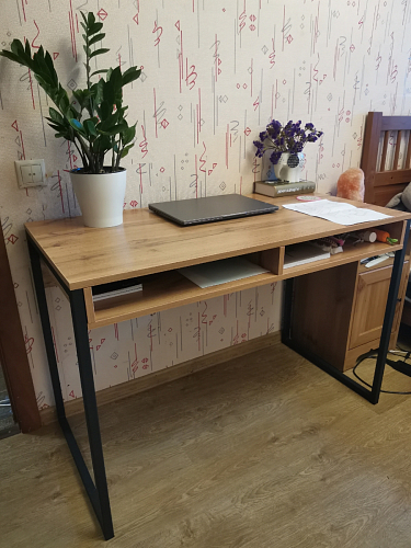 Письменный стол Леон Лофт черный матовый / дуб вотан фото покупателя 103