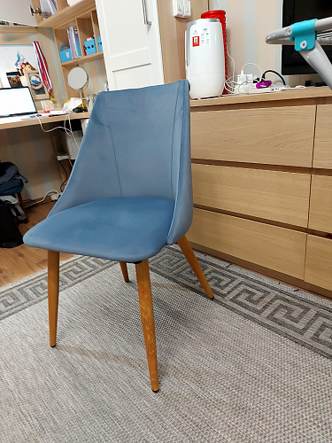 Стул на металлокаркасе Morgan light blue / black фото покупателя 8