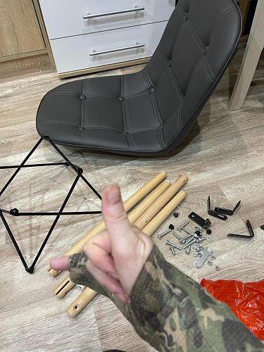 Деревянный стул Kvadro серый фото покупателя 8