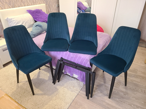 Стул на металлокаркасе Kora green / black фото покупателя 355