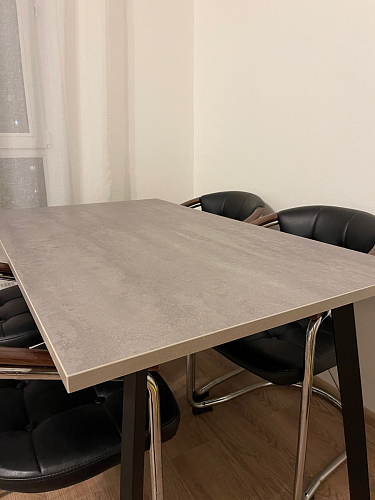 Стол Тринити Лофт 120 32 мм бетон / черный матовый фото покупателя 321