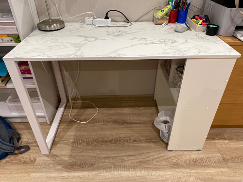 Письменный стол Битти Лофт 116х60х75 дуб делано светлый / белый матовый фото покупателя 4