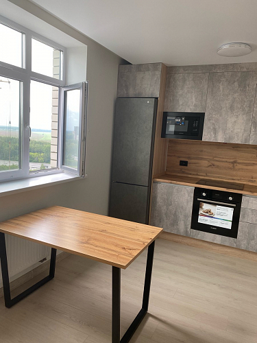 Стол Лота Лофт 140 25 мм черный матовый / дуб вотан фото покупателя 817