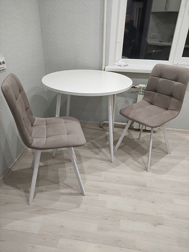 Стул на металлокаркасе Чилли синяя ткань / белый фото покупателя 373