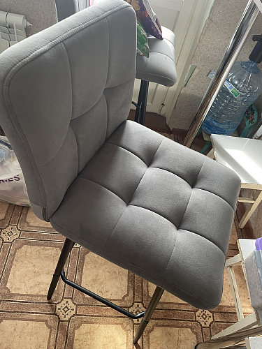 Полубарный стул Medeo/Медео серый велюр фото покупателя 4