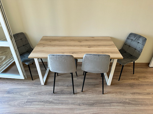 Деревянный стол Лота Лофт 140х80 черный матовый / бетон светлый фото покупателя 809