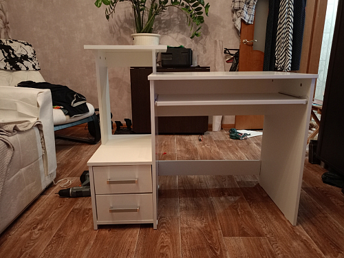 Стол компьютерный Джаз-24 правый белый фото покупателя 146