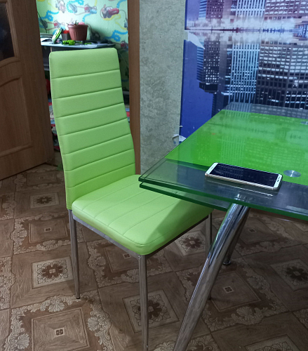 Стул на металлокаркасе DC2-001 black / white line / white фото покупателя 3