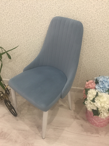 Стул на металлокаркасе Kora голубой / белый фото покупателя 2