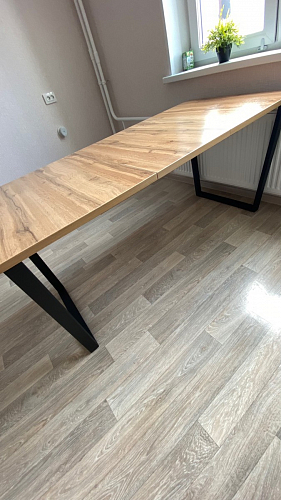 Деревянный стол Лота Лофт 140х80 черный матовый / бетон светлый фото покупателя 111