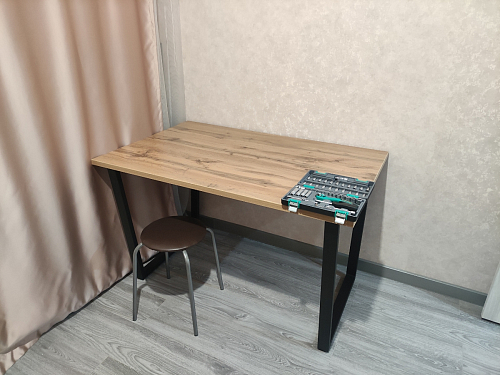 Деревянный стол Лота Лофт 140х80 дуб крафт табачный / черный матовый фото покупателя 538