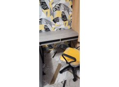 Письменный стол Леон Лофт дуб делано темный / черный матовый фото покупателя 113