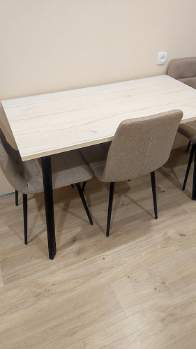 Деревянный стол Барон О 160 х 90 белая пленка шагрень / черный фото покупателя 33