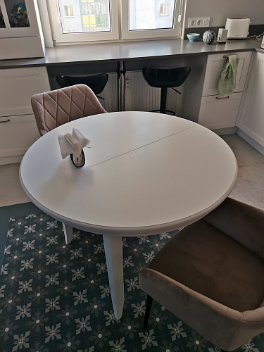 Обеденный стол Балет белая эмаль фото покупателя 4