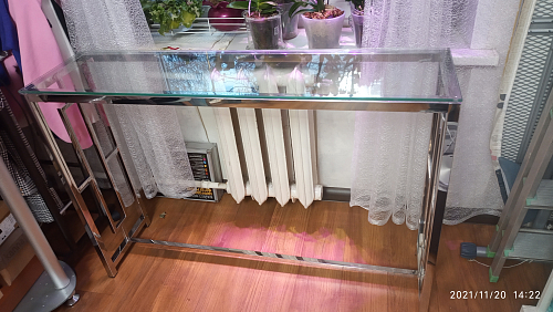 Консоль Детройт стекло smoke / сталь золото фото покупателя 1