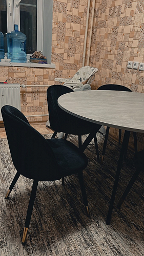 Стул на металлокаркасе Gabi 1 light blue / black / gold фото покупателя 556