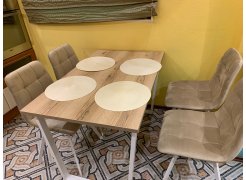 Деревянный стол Барон О 180 х 90 белая пленка шагрень / черный фото покупателя 55