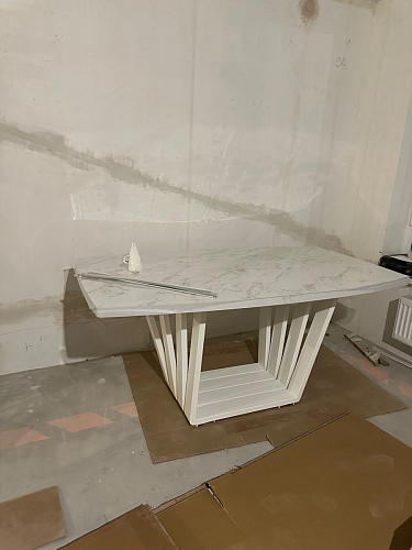 Стол на тумбе Эудес дуб галифакс табак / черный фото покупателя 15