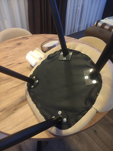 Стул на металлокаркасе Gabi 1 light blue / black / gold фото покупателя 691