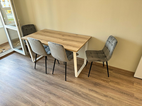 Деревянный стол Лота Лофт 140х80 черный матовый / бетон светлый фото покупателя 984