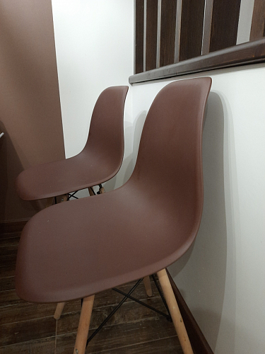 Пластиковый стул Eames PC-015 серо-голубой / дерево фото покупателя 189