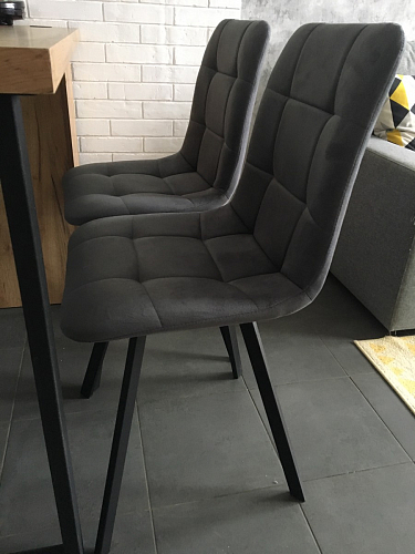 Стул на металлокаркасе Чилли К светло-серый велюр / черный каркас фото покупателя 996