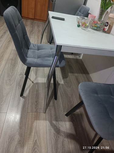 Стул на металлокаркасе Чилли темно-серый / черный каркас фото покупателя 534