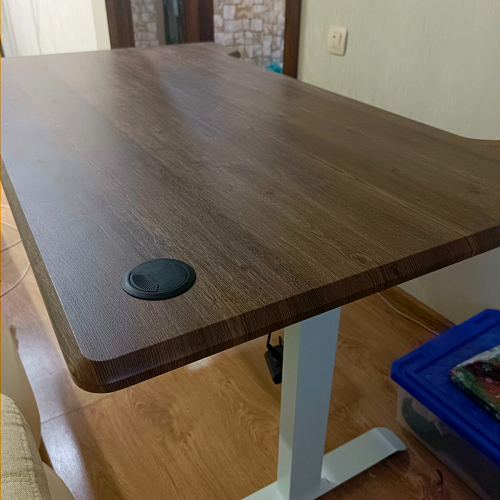 Компьютерный стол Маркос 140х80 голубой / черный фото покупателя 41