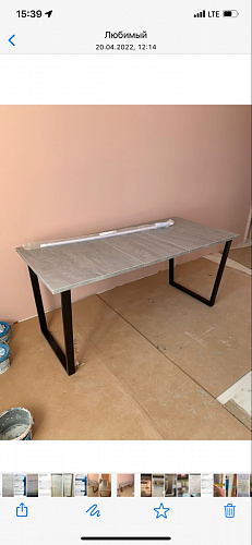 Стол Лота Лофт 120 32 мм бетон / черный матовый фото покупателя 91