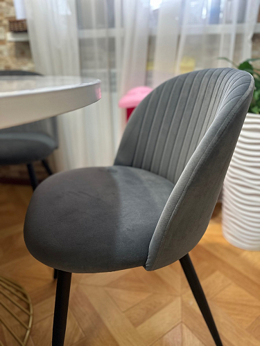 Стул на металлокаркасе Gabi dark beige / black / silver фото покупателя 346