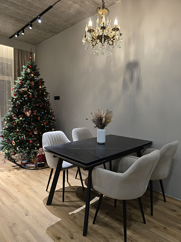 Керамический стол Норман 140(200)х80 серый мрамор larka grey / черный фото покупателя 12