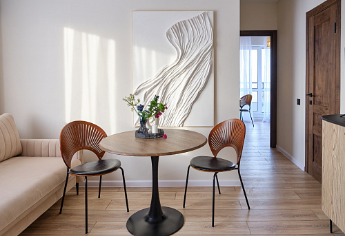 Стол Тулип 90х73 белый мрамор / золото фото покупателя 104