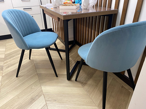 Стул на металлокаркасе Gabi dark beige / black / silver фото покупателя 13